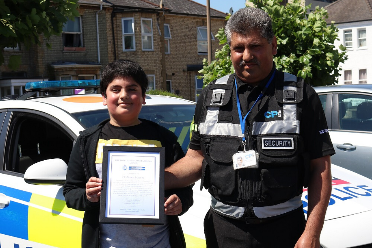 Naeem Akhtar and his son Ibrahim at the awards ceremony